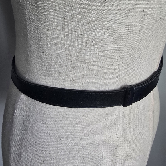 Equestrian Waist Belt Black Brass Hook Buckle Adjustable Vegan Womens Size 12 - Picture 6 of 10